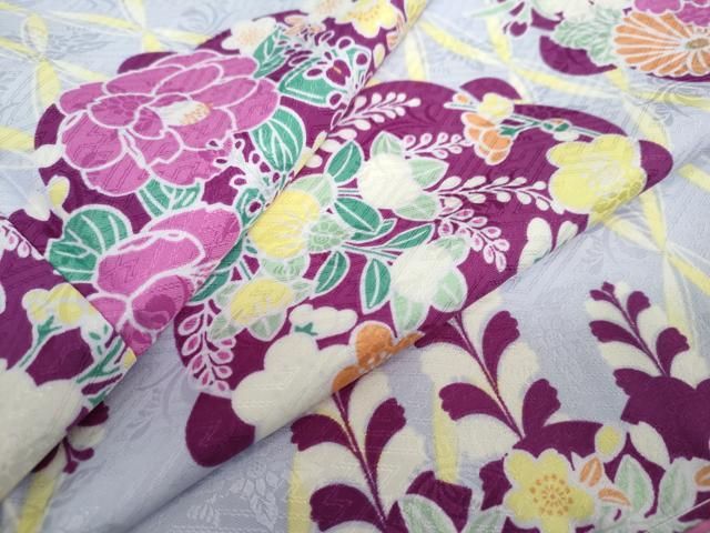 平和屋着物○小振袖 二尺袖 草花丸文 洗える着物 逸品 新品 DAAY5329ud