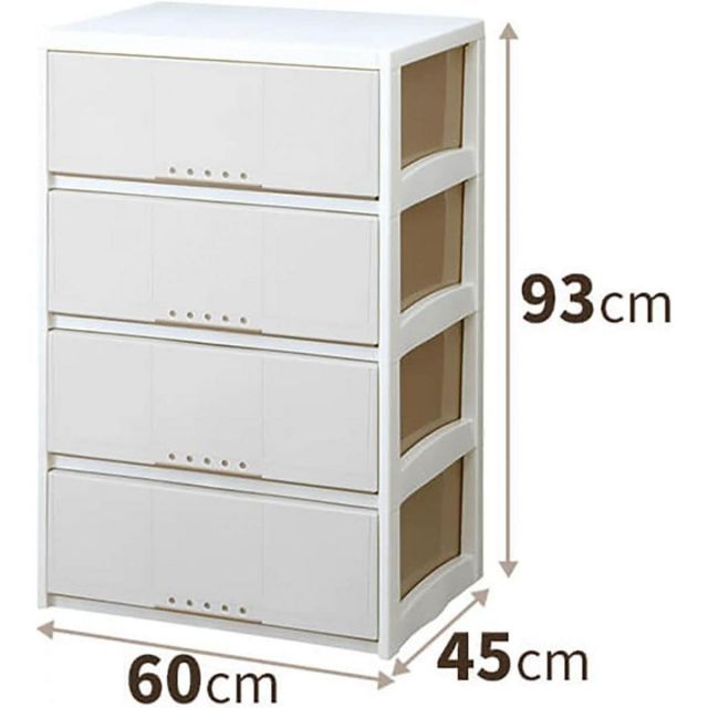 天馬 プロフィックス ルームケース L-6004 カプチーノ 収納 チェスト 4段 幅60cm 引き出し プラスチック 寝室 子供部屋 完成品