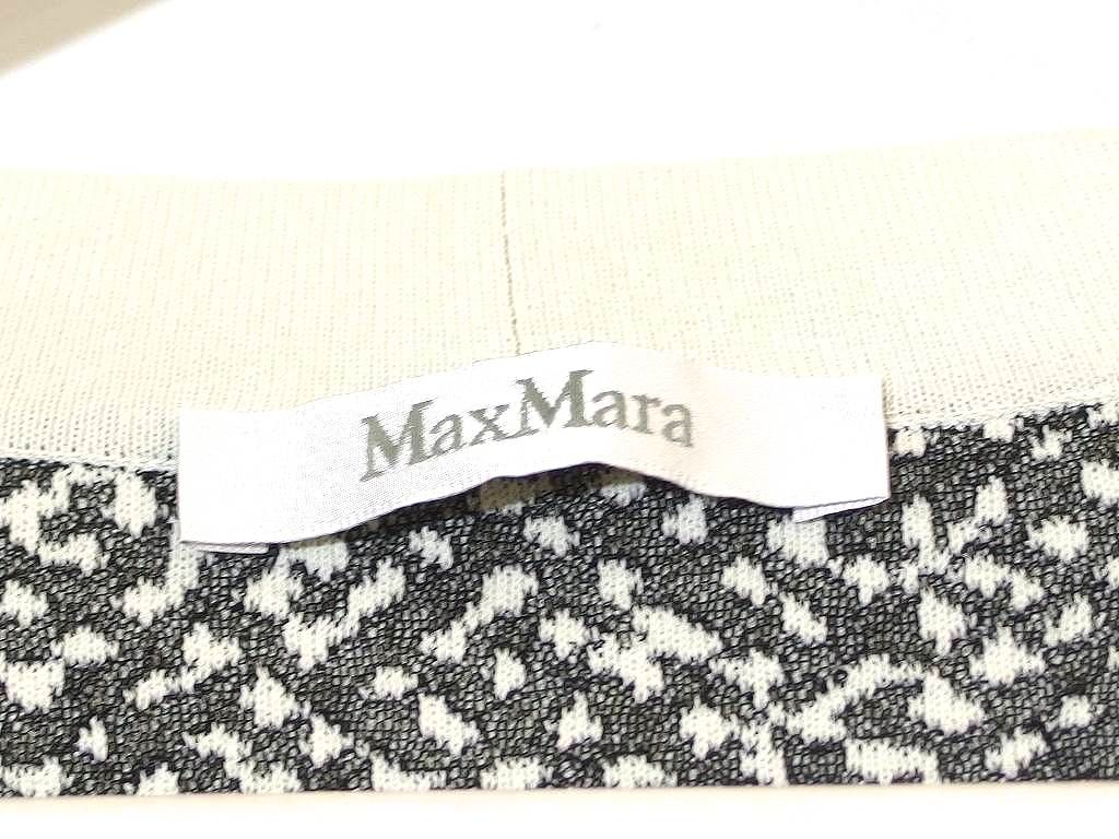 MAX MARA マックスマーラ  カーディガン　マルチ総柄　レーヨン素材　新品タグなし　未使用品  S 白/黒 217780】MAX MARA マックスマーラ カーディガン マルチ総柄