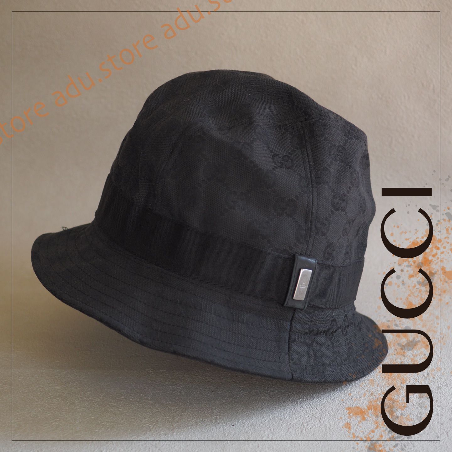 グッチ GUCCI GGキャンバス ハット コットン ブラック Lサイズ 023441