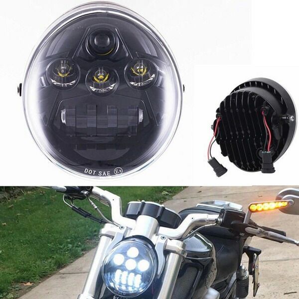 LED ヘッドライト Harley Davidson ハーレーダビッドソン 2002-2016年 VRSCA V-ROD VRS ブラック ハーレー