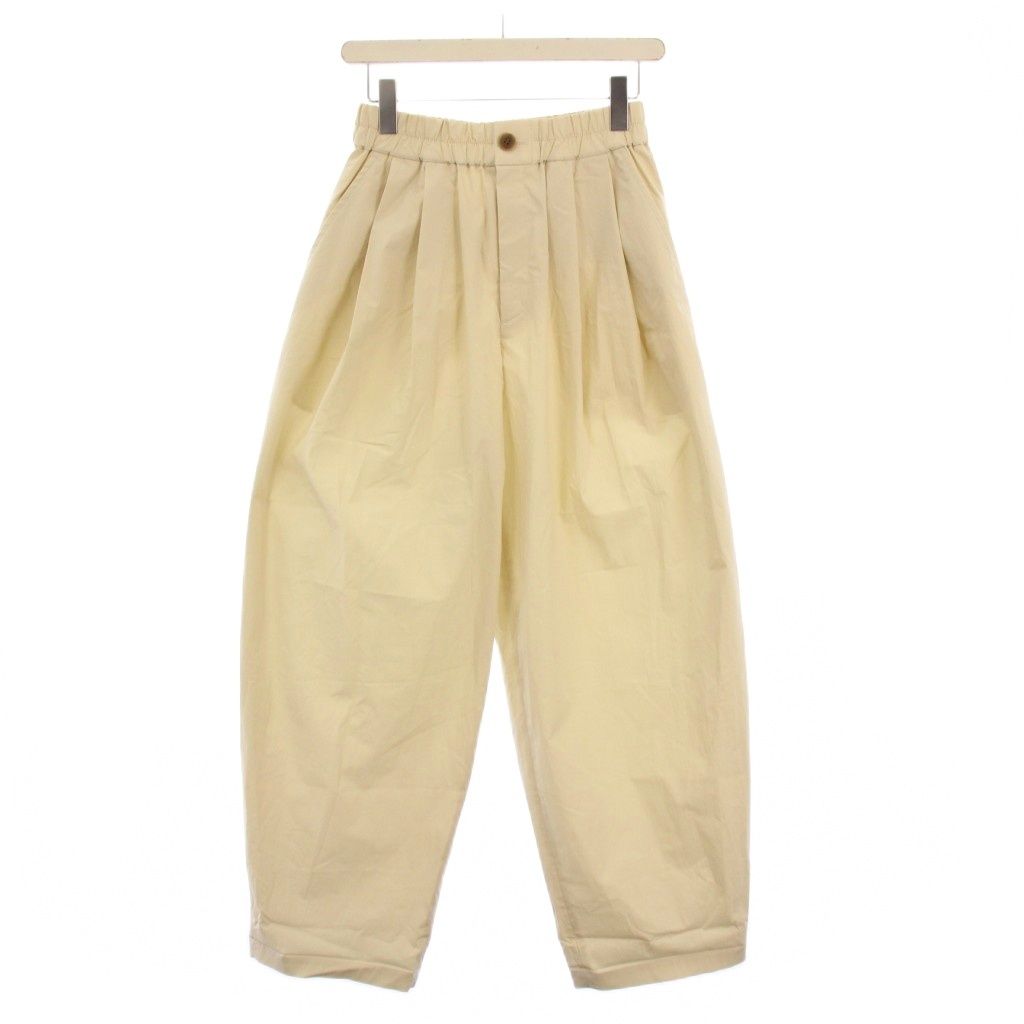 バビロン BABYLONE コットンナイロンタックパンツ スラックス イージー ウエストゴム ストレッチ 無地 F ベージュ 2410010706 BB