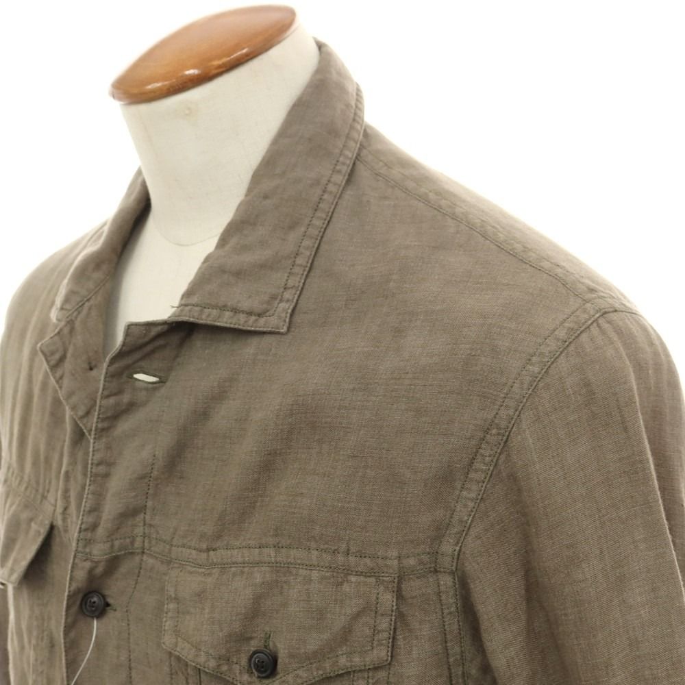 中古】バグッタ Bagutta リネン トラッカージャケット オリーブ