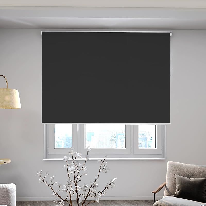 Deconovo ロールスクリーン ロールカーテン 幅160cm 丈135cm ブラック