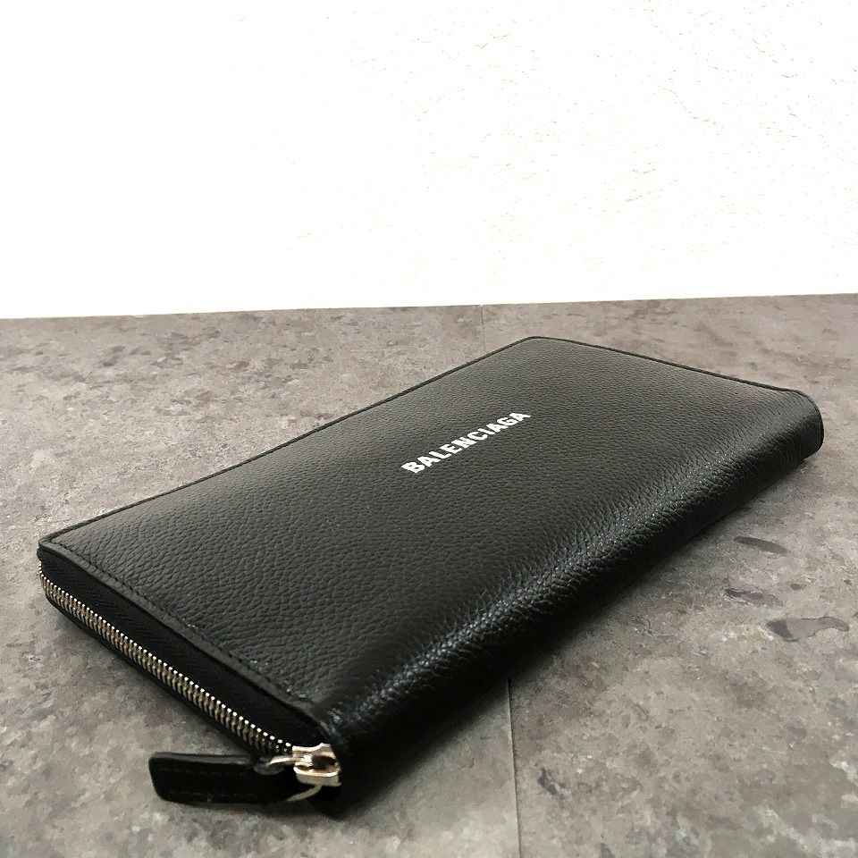 送料込み！ 未使用品 BALENCIAGA ジップウォレット 594317 ブラック  
