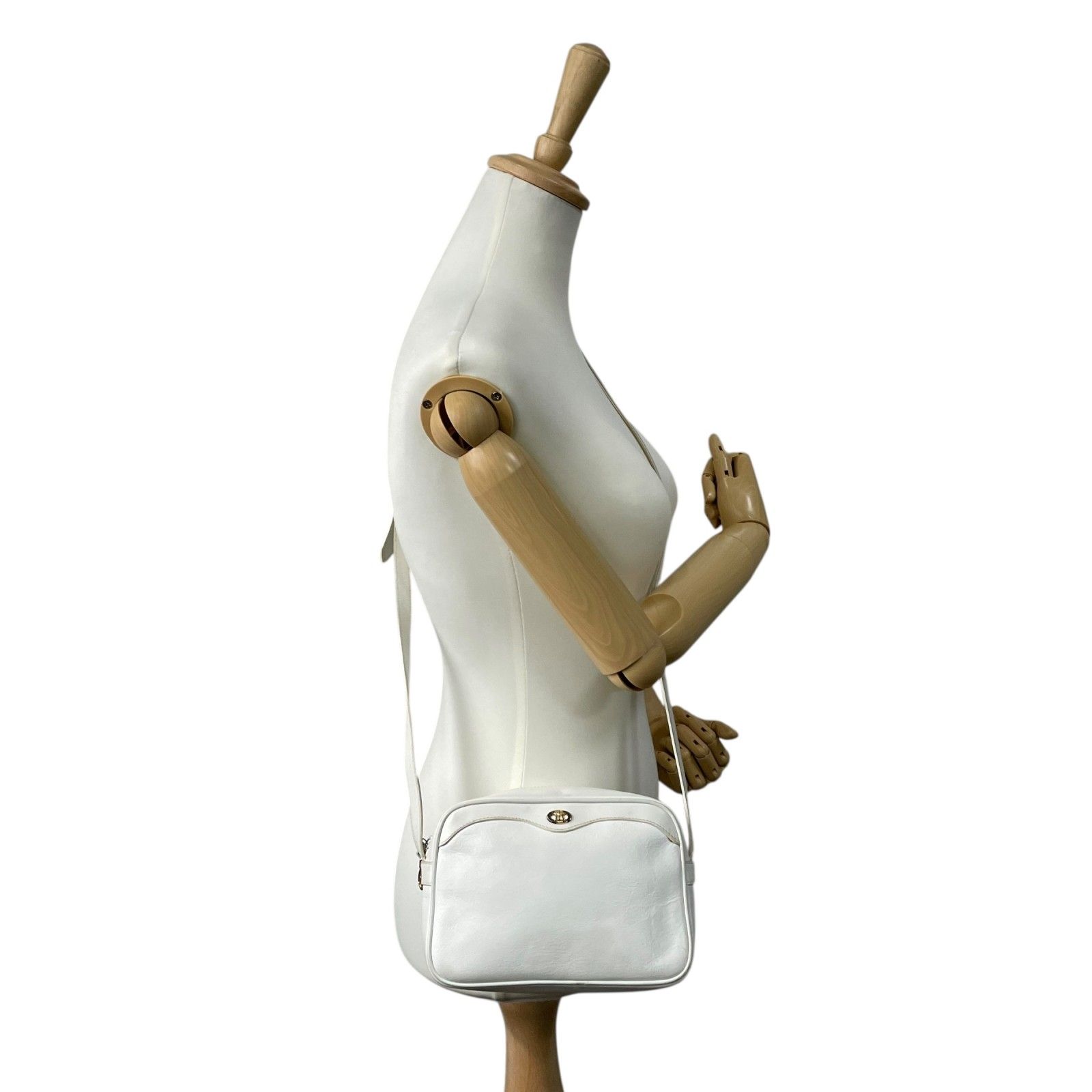 美品 CELINE セリーヌ ショルダーバッグ 白 ホワイト レザー