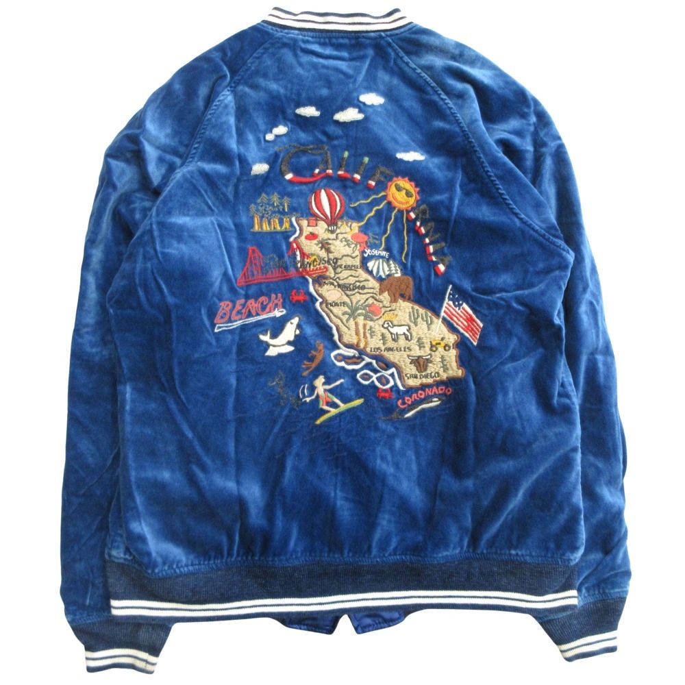 REMI RELIEF レミレリーフ The g en state 2WAY リバーシブル MA-1 ベロア ブルゾン スカジャン ジャケット ブルゾン Ｍ メンズ 古着