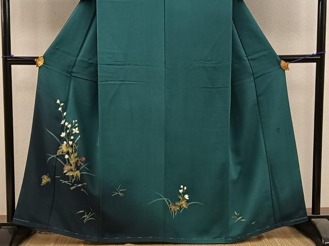 平和屋着物○訪問着 枝花文 暈し染め 金彩 正絹 逸品 AAAQ0746np