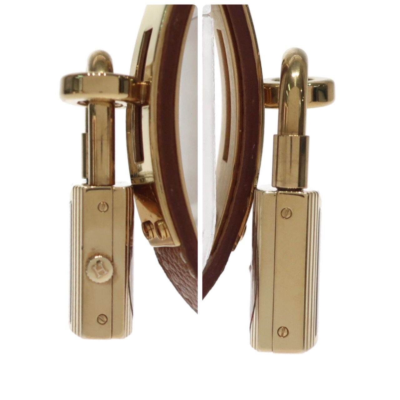 極美品！電池交換済み！エルメス　ケリーウォッチ HERMES ブラウン　ゴールド 極美品！電池交換済み！エルメス ケリーウォッチ HERMES ブラウン