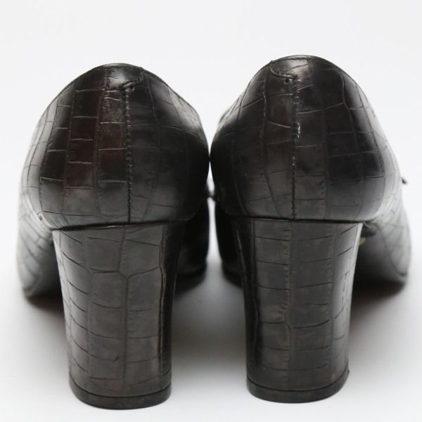 イヴ・サンローラン  パンプス ブラック  YVES SAINT LAURENT クロコ型押し YSL イヴ・サンローラン パンプス ブラック YVES SAINT LAURENT クロコ型