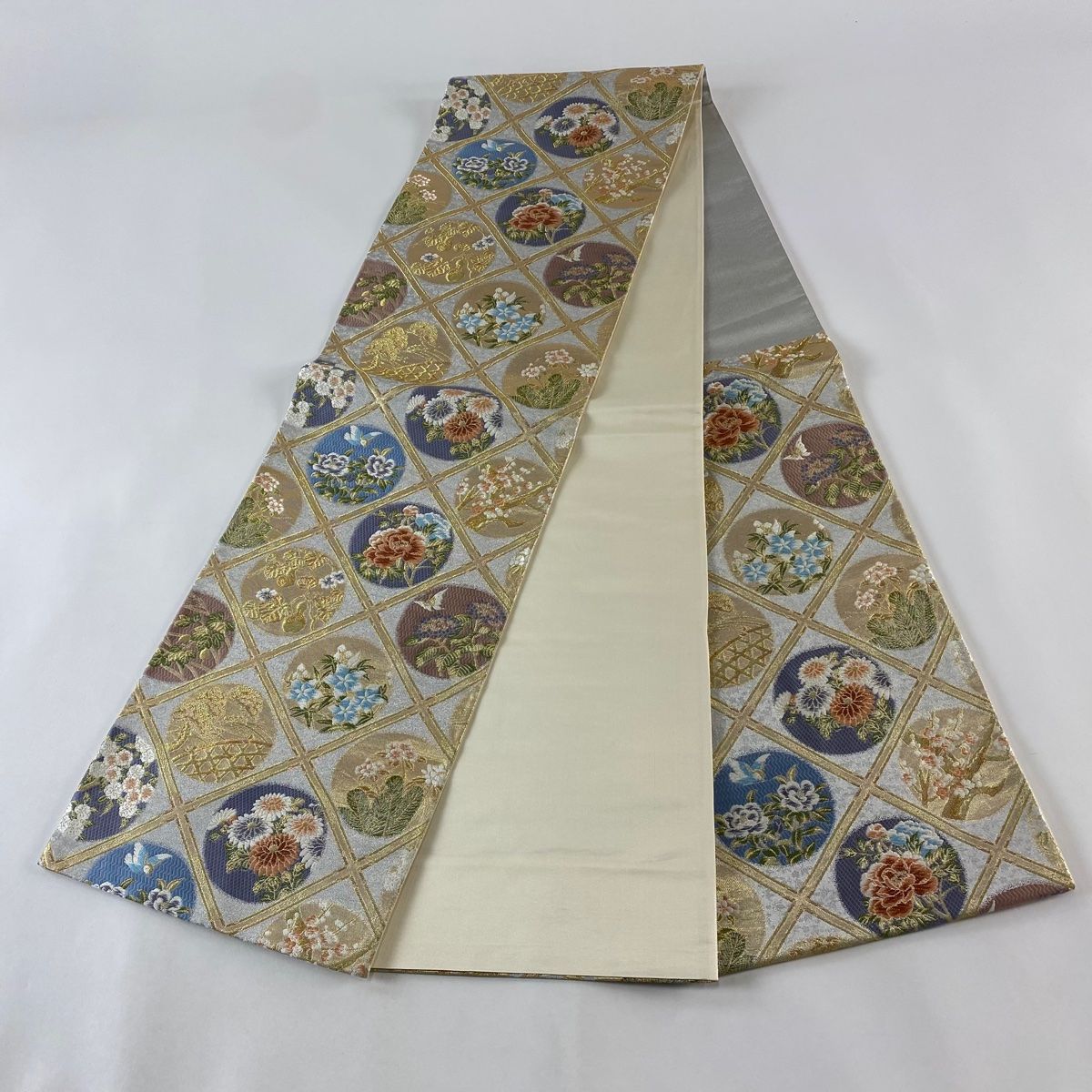 (最終市) No.2406 未使用シリーズ正絹菱縞箔袋帯　超美品 最終市) No.2406 未使用シリーズ正絹菱縞箔袋帯 超美品 - メルカリ