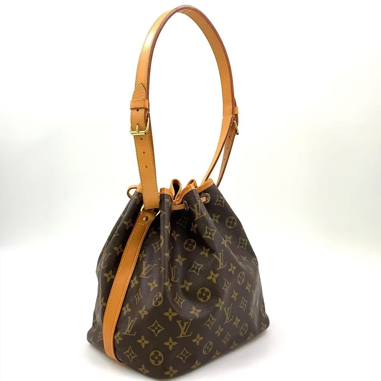 LOUIS VUITTON プチノエ モノグラム モノグラム レザー×PVC