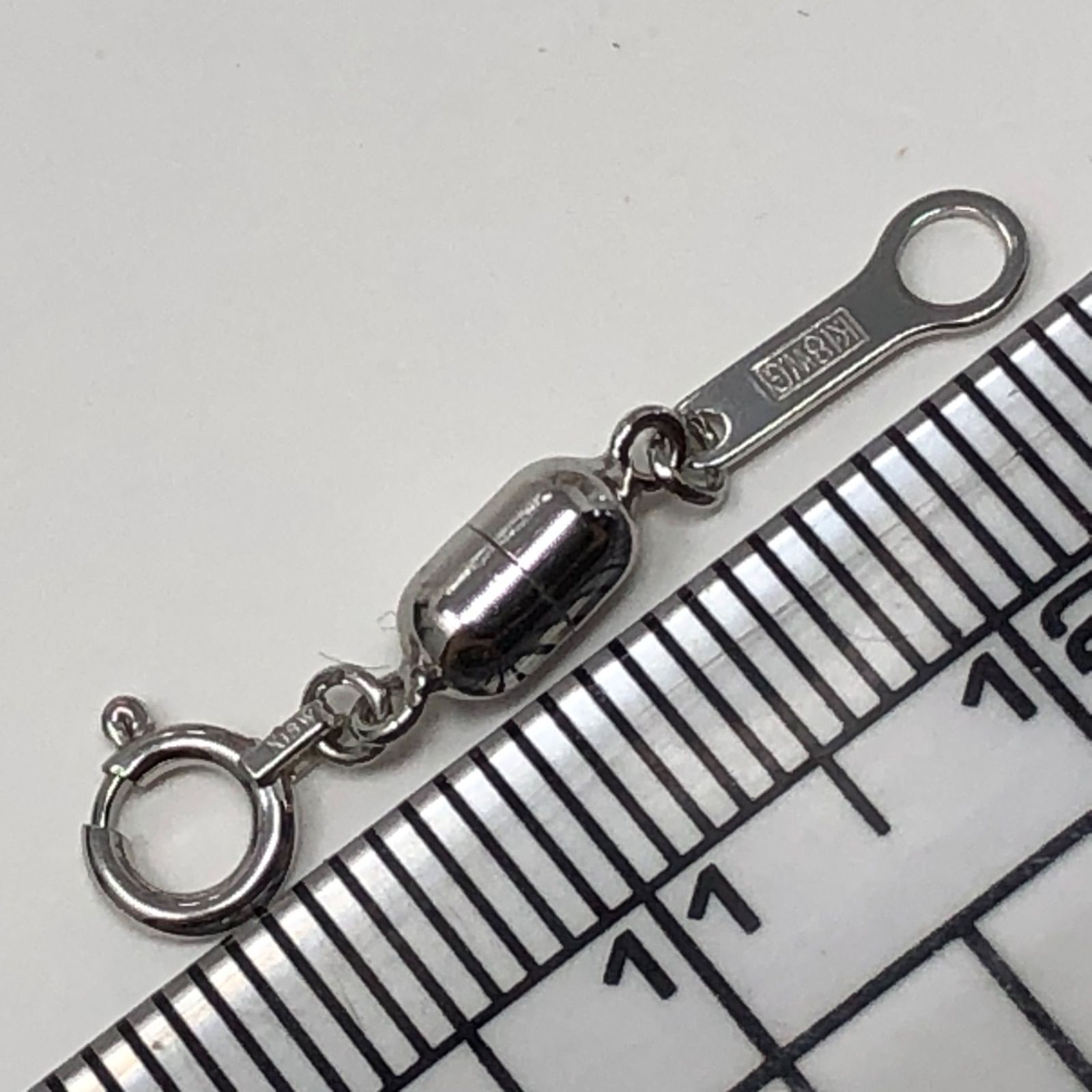 k18WG AU750 18金 マグネットクラスプ ヒキワ、プレート付き