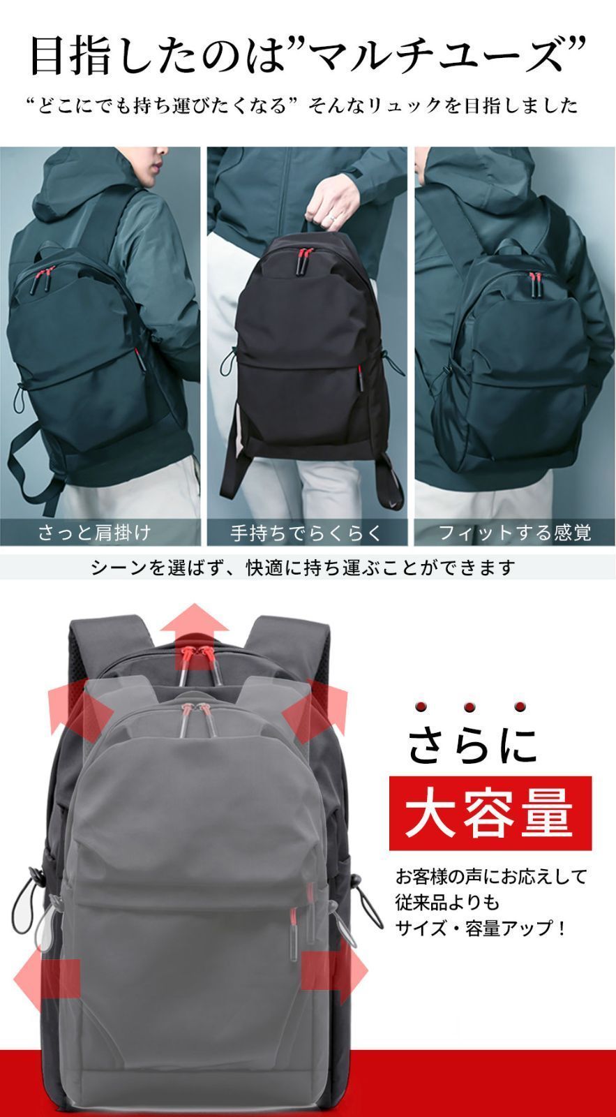ビジネスリュック大容量 防水 通勤 通学 シンプル 薄型 軽量 楽天市場】バックパック リュック ビジネスリュック メンズ