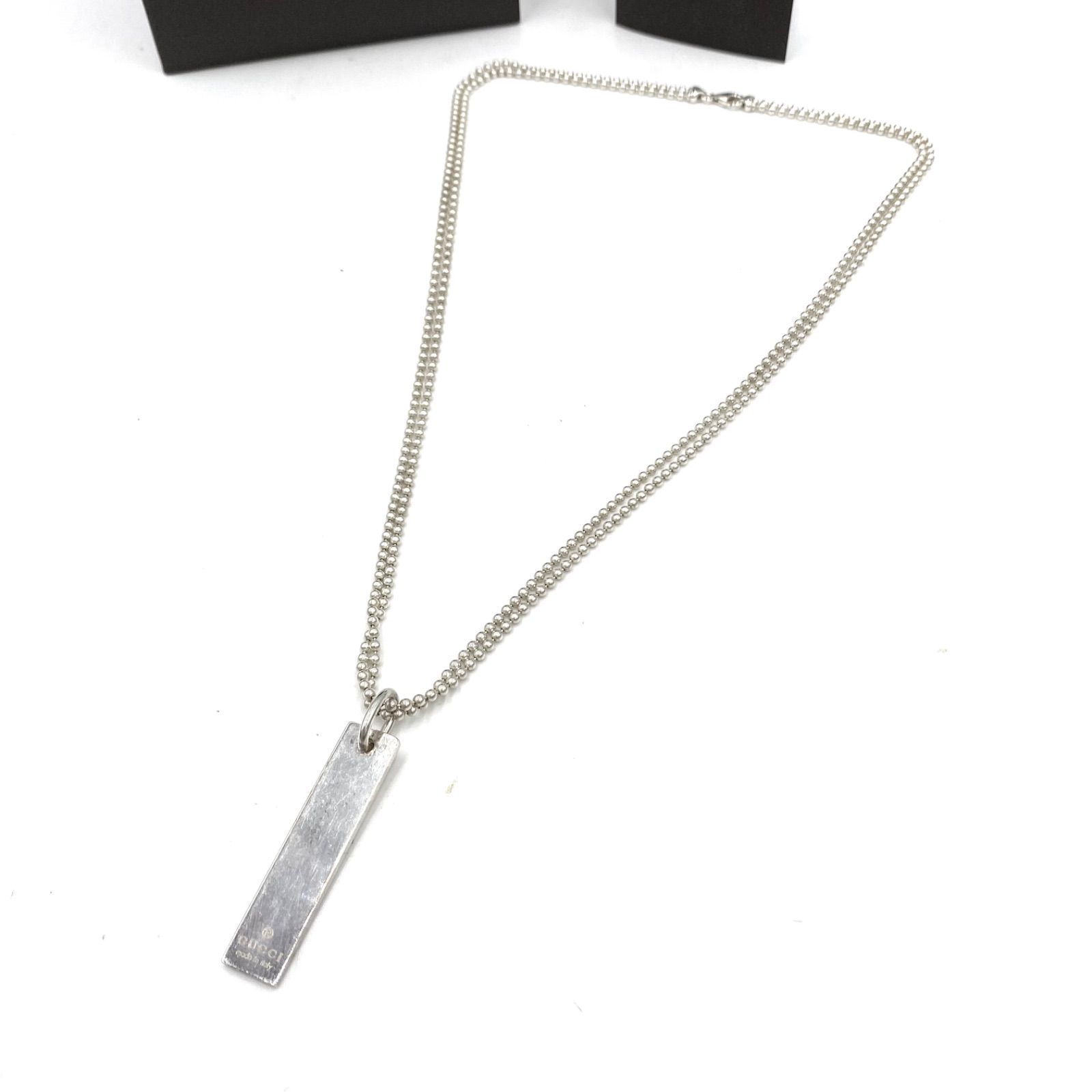 GUCCI グッチ 34g ドッグ タグ ボールチェーン ロング ネックレス GUCCI グッチ 34g ドッグ タグ ボールチェーン ロング ネックレス