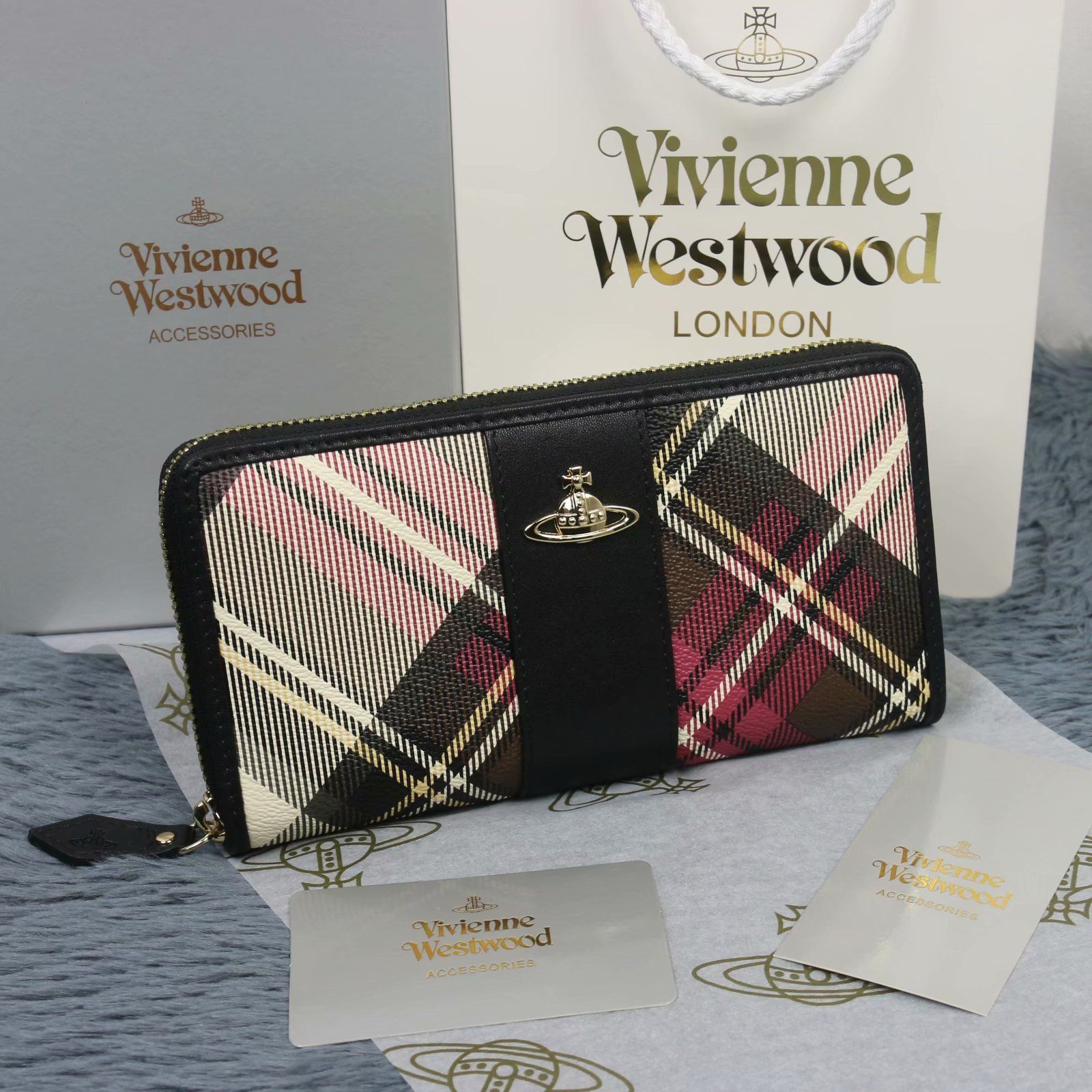 新品 ヴィヴィアンウエストウッド 財布 チェック柄 Vivienne