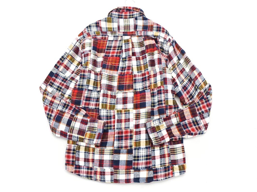 XXL☆Eddie Bauer／エディーバウアー 裏チェック シャツ ジャケット 90'S Eddie Bauer OMBRER CHECK PATTERN ZIP UP WOOL JACKET
