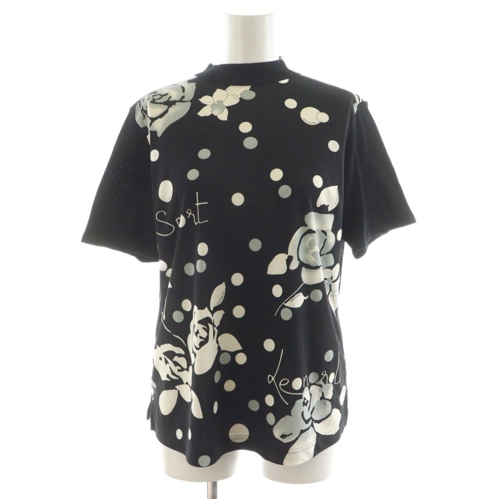 LEONARD 花柄カットソー 半袖シャツ コットン サイズM レオナール カットソー シャツ 半袖 花柄 トリム ホワイト
