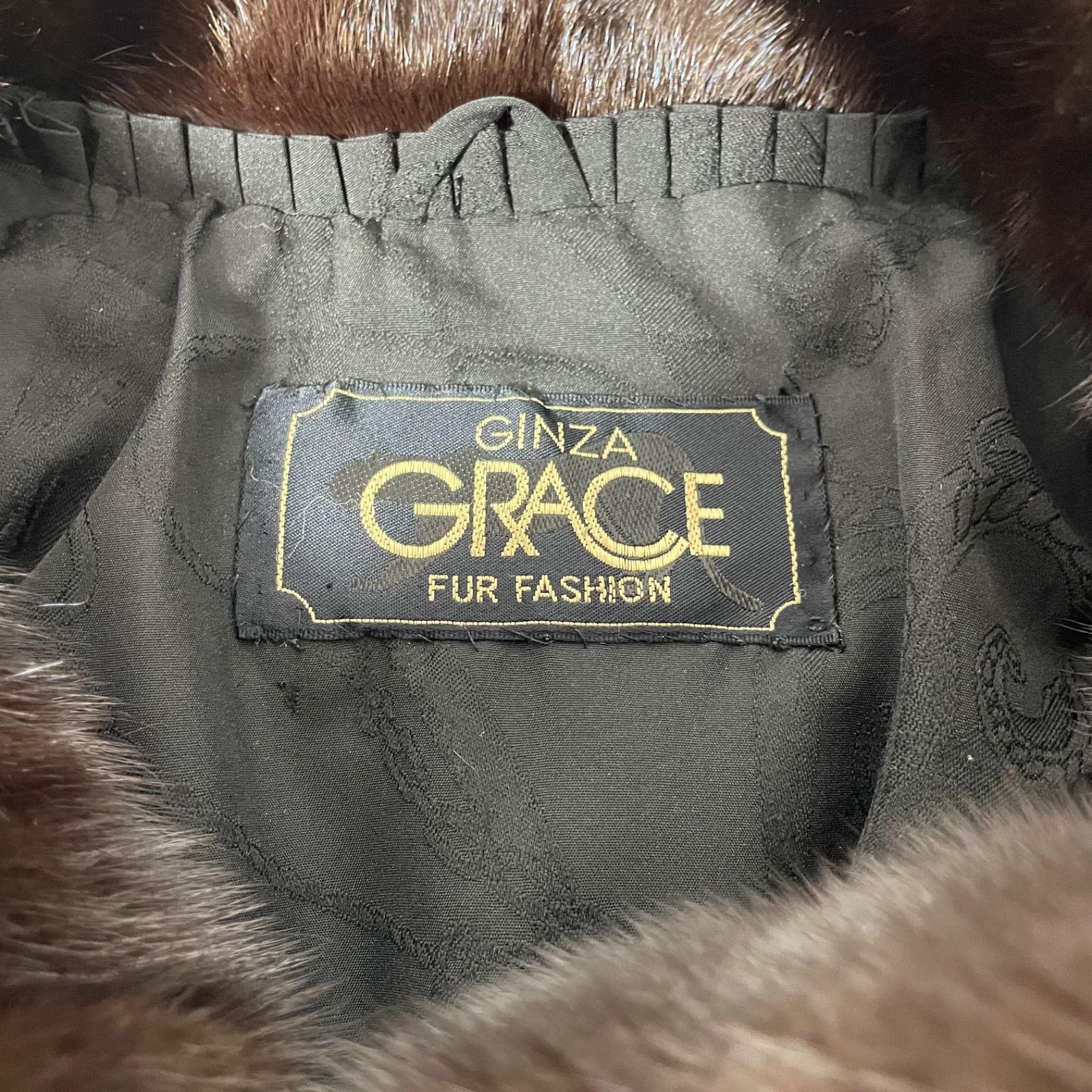 M1009-101-F GINZA GRACE サガミンク 銀タグ 銀サガ 毛皮 ファーコート 