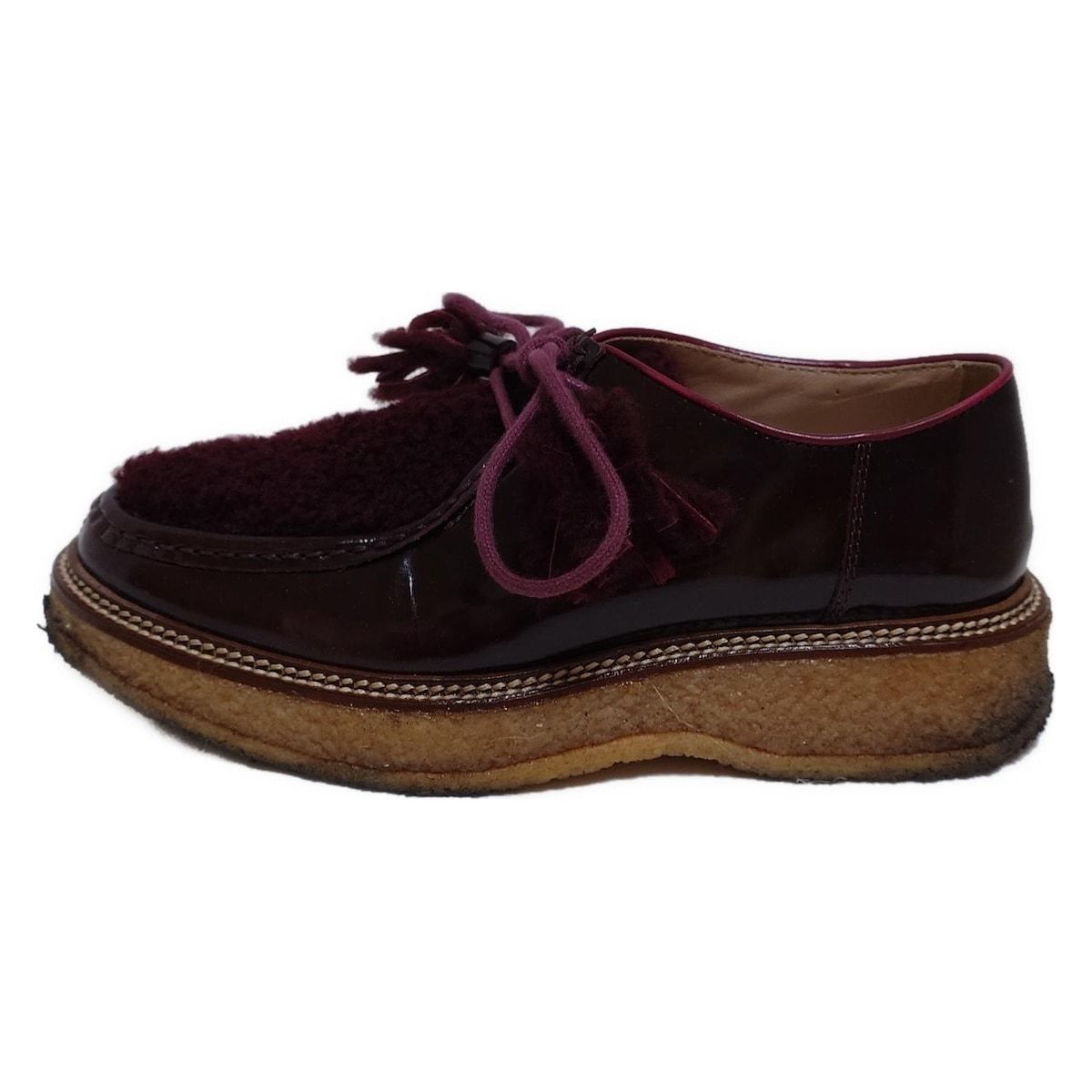 TOD S トッズ シューズ 36 レディース - ボルドー レザー ムートン