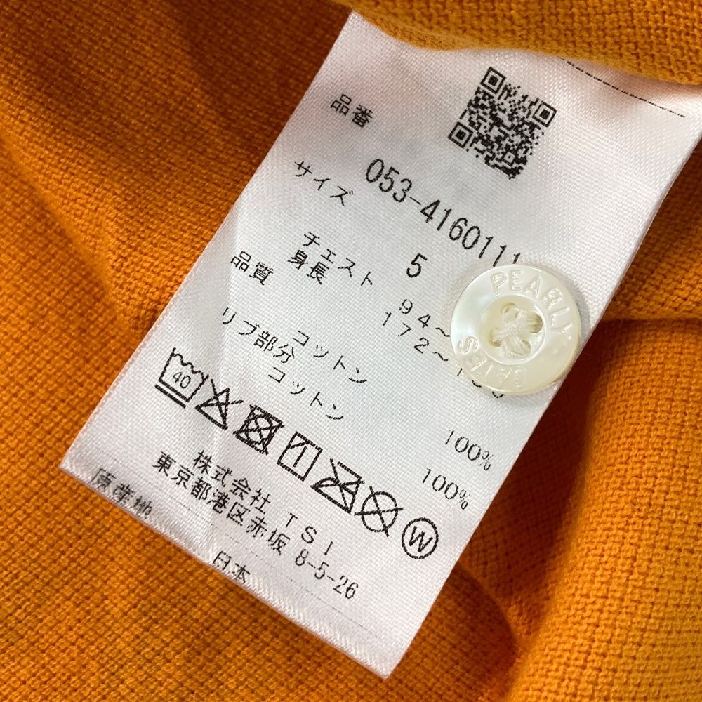 サイズ：5 PEARLY GATES パーリーゲイツ 2024年モデル 半袖ポロシャツ  オレンジ系 [240101486110] ゴルフウェア メンズ ストスト サイズ：5 PEARLY GATES パーリーゲイツ 2024年モデル 半袖