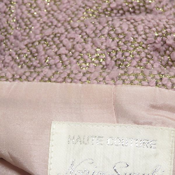 anc スズキノリオ Suzuki Norio スカートスーツ セットアップ ピンク オートクチュール ツイード ラメ 花モチーフ レディース 965655 MAAHADDERANG_COM