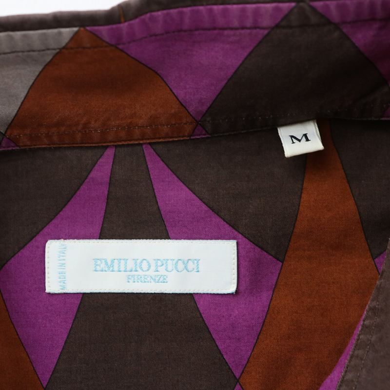 EMILIO PUCCI★長袖シャツ★Mサイズ EMILIO PUCCI 幾何学模様 長袖トップス 新品未使用 中古・古着