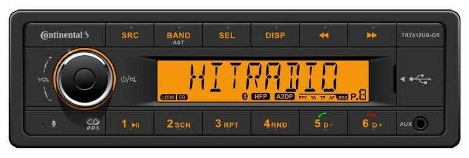 Continental TR7412UB-OR 1DIN コンチネンタル Bluetooth MP3 USB 日本周波数設定済