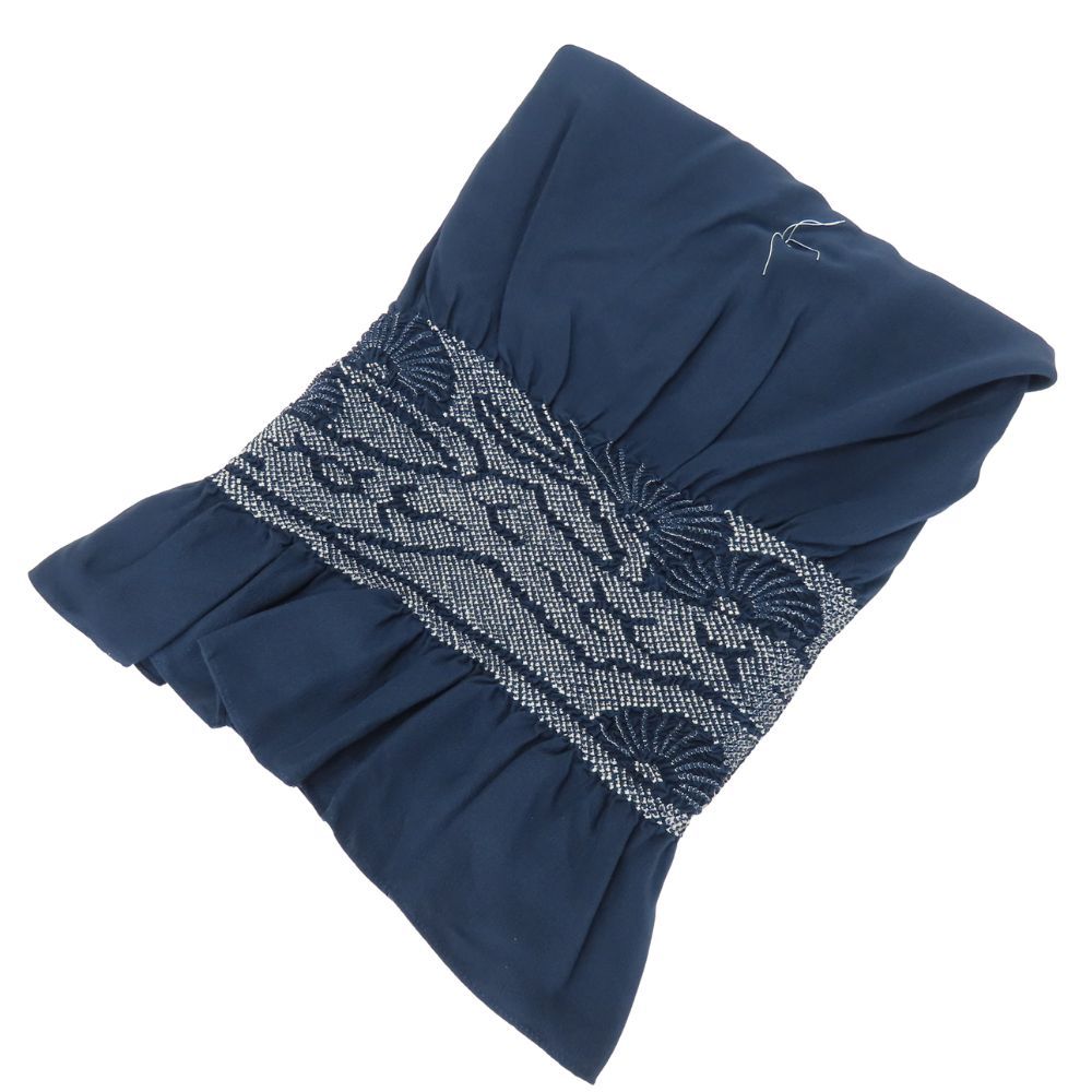 兵児帯 へこおび 男帯 浴衣帯 メンズ 正絹 青 紺色 ネイビー 絞り