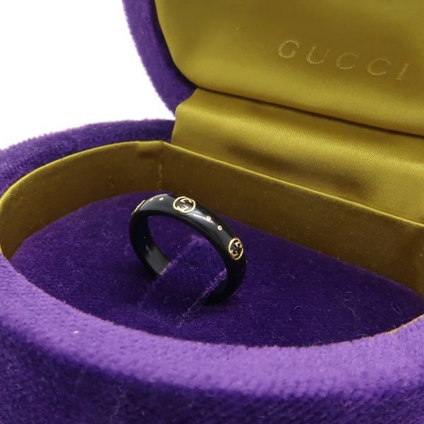 GUCCI コランダム リング　18金 GUCCI アイコン インターロッキングG 18Kリング #50 コランダム