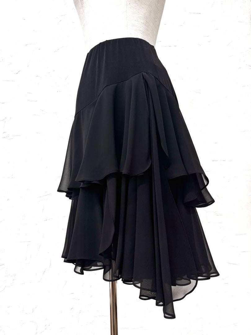 ラテン ジョーゼット切替え デザインスカートｓ595