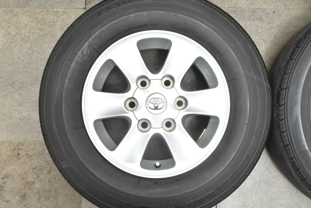 程度良好 トヨタ 200系 ハイエース 純正OP 15in 6J 35 PCD139.7 ブリヂストン ECOPIA RD613 195 80R15 レジアス ボンゴブローニイバン FFCRYSTALESIA_COM