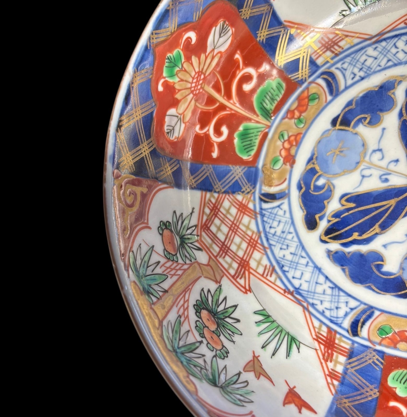 古伊万里 大鉢 [鳥草花文図] 錦手 金彩 色絵 鉢 取り皿 飾り皿 和食器 