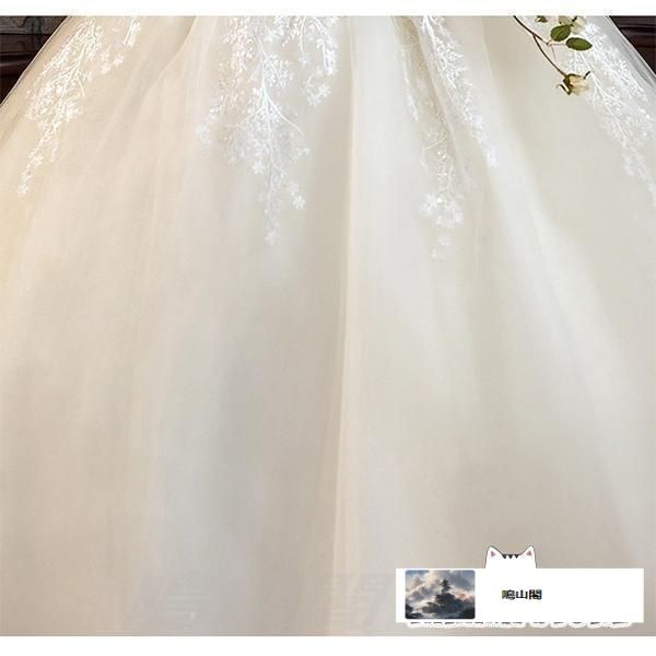 花嫁 ウェディングドレス Aライン 白ドレス ワンピース プリンセス ビスチェ 透け感 袖あり 半袖 オープンバッグ 結婚式 披露宴 前撮りWP数量 価格926 MAAHADDERANG_COM
