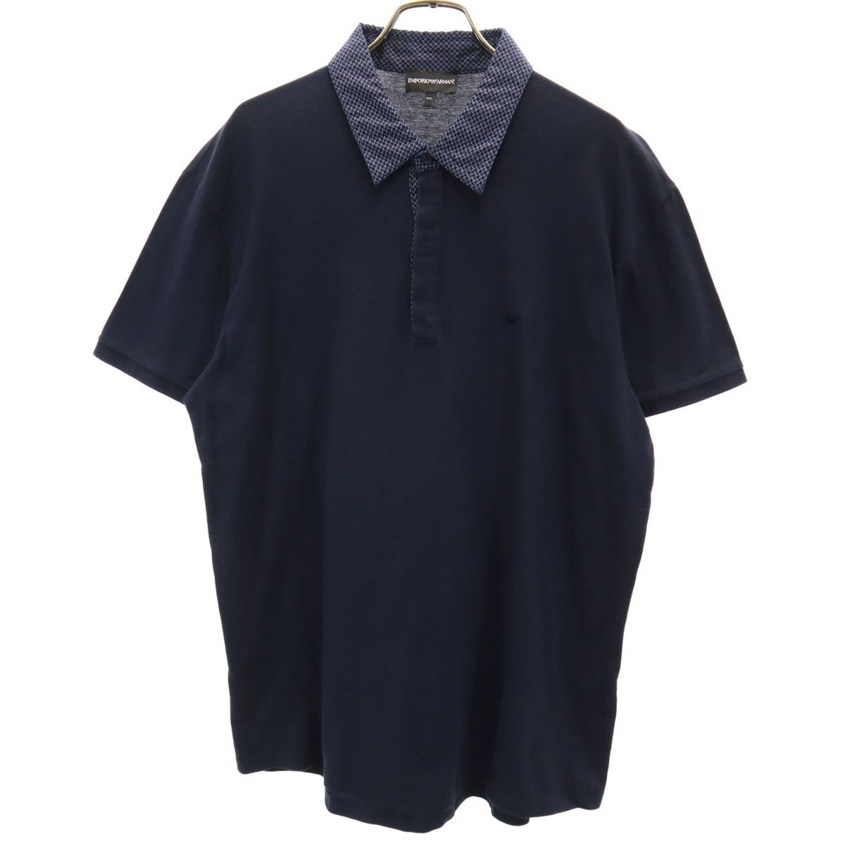 粒*君様 EMPORIO ARMANI ネイビー ポロシャツ XXL Emporio Armani エンポリオアルマーニ 半袖 ポロシャツ XXL
