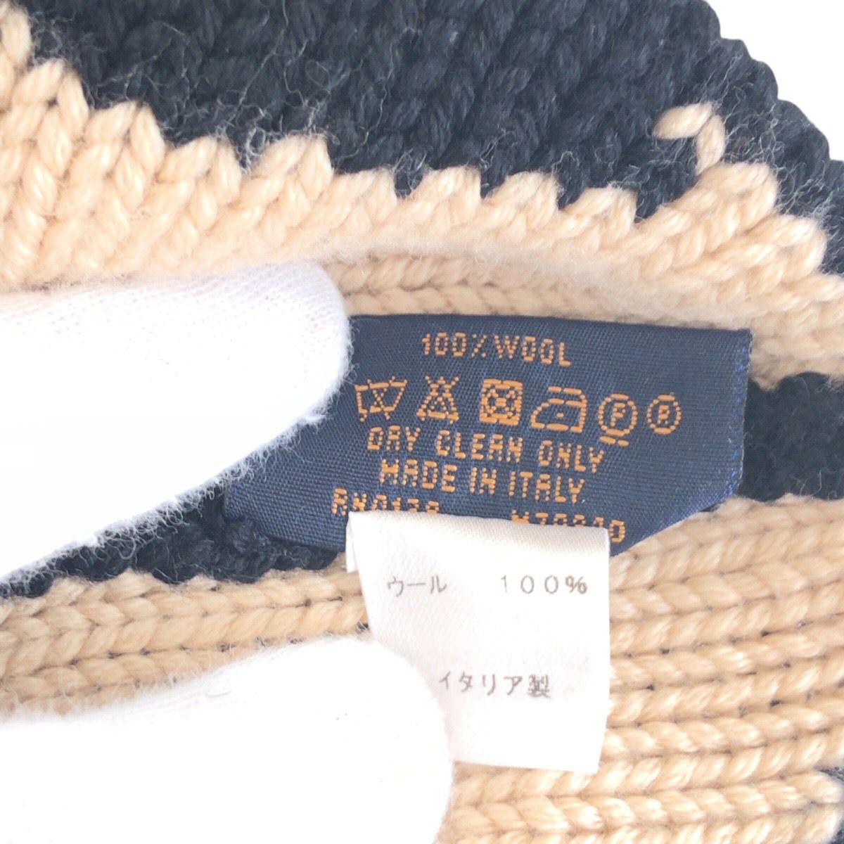美品 LOUIS VUITTON ウール ボネ モーニング ラム ニット帽 美品 LOUIS VUITTON ルイヴィトン ボネ モーニングラム ブラック