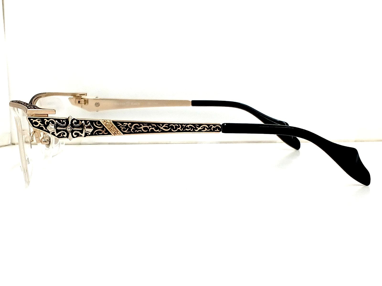 メタルエッジ メガネフレーム ME-1046 ナイロ ル ゴールド ブラック系 メガネ 小物 メンズ