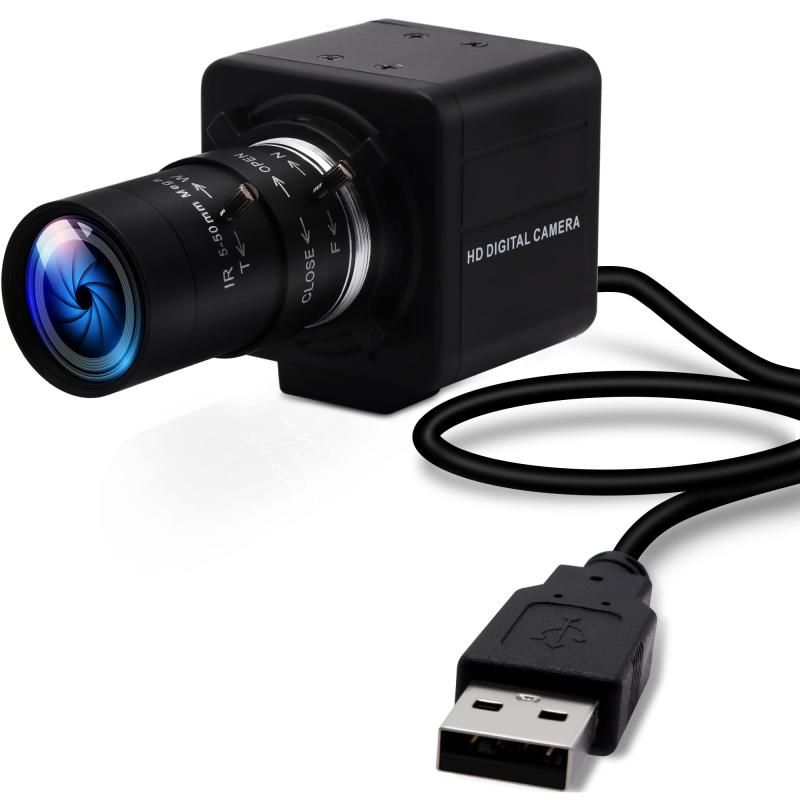 ELP USB カメラ 100 FPS 高速 1080 p 5-50 mm 10 倍光学ズーム レンズ 2 MP USB ウェブカメラ マニュアル クローズアップ ズームインとアウト UVC コンピュ