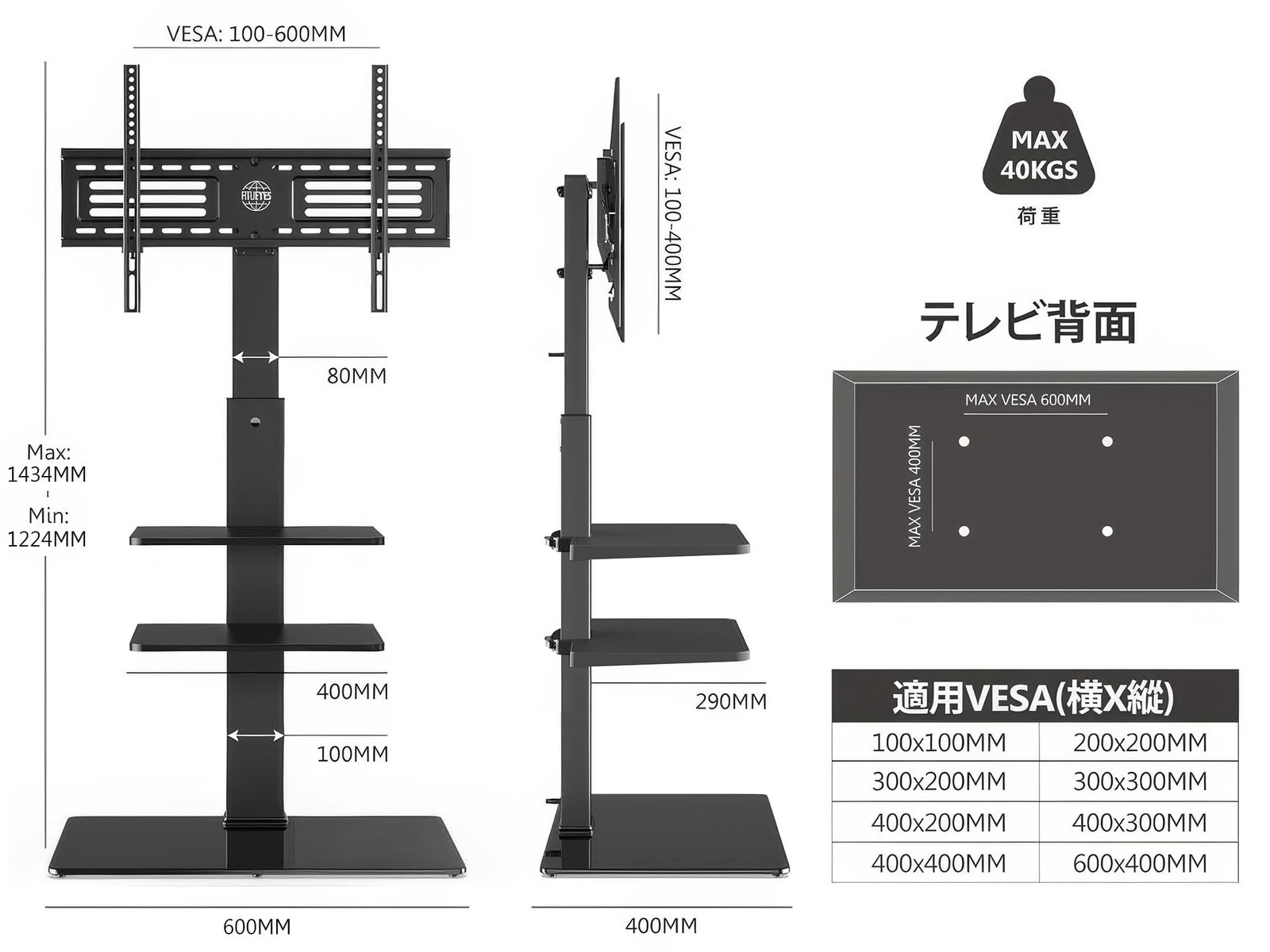 高さ調節 ラック回転