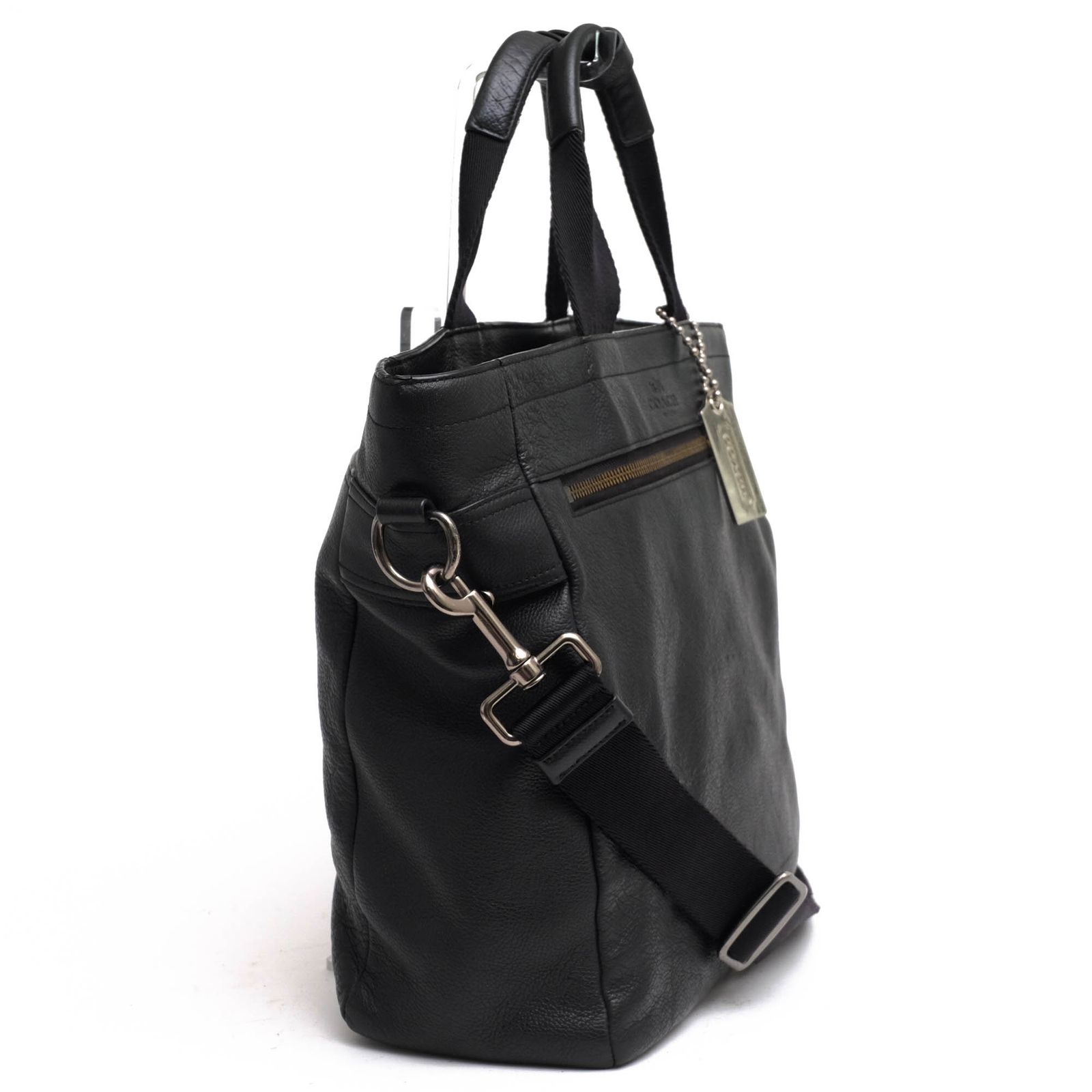 COACH 黒 レザー トートバッグ COACH コーチ 黒 レザートートバッグ - メルカリ