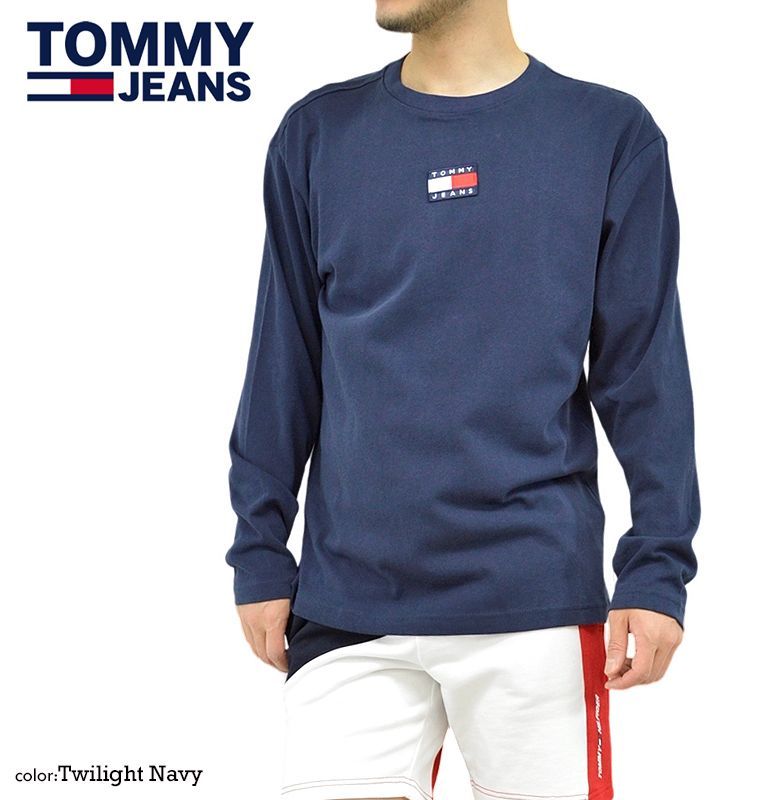  JEANS トミージーンズ トミーバッジロングTシャツ海外限定 TOMMY JEANS トミージーンズ トミーバッジロングTシャツ海外限定