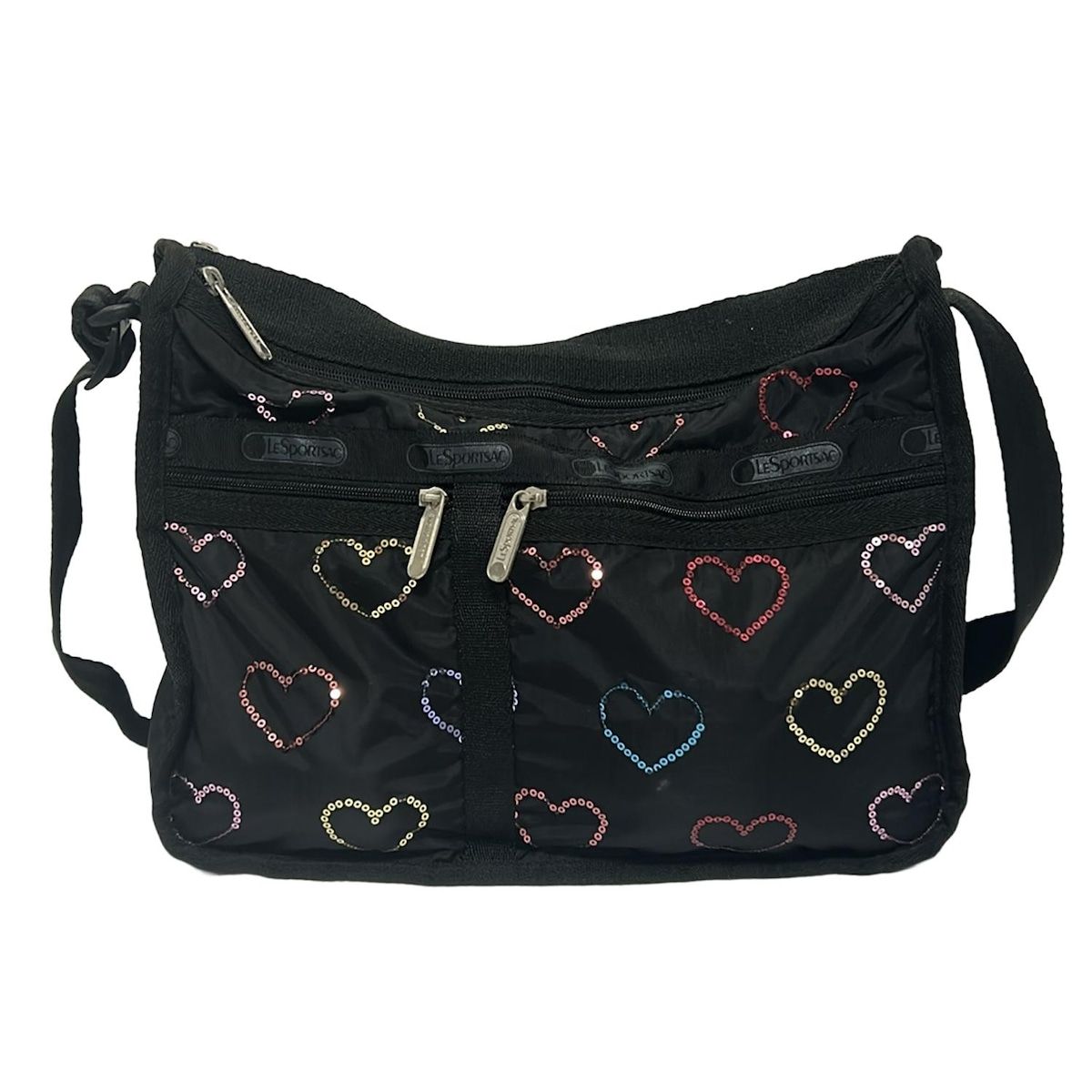 レスポートサック　スパンコール黒ショルダーバッグ LESPORTSAC(レスポートサック) ショルダーバッグ美品 - 黒