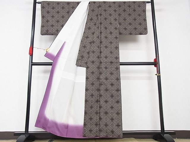 平和屋-こころ店□極上 希少 本場大島紬 龍郷絣 着丈155cm 裄丈64cm