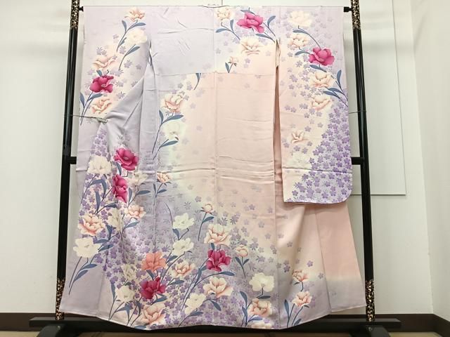 平和屋着物□豪華振袖 文箱花文 暈し染め 銀彩 やまと