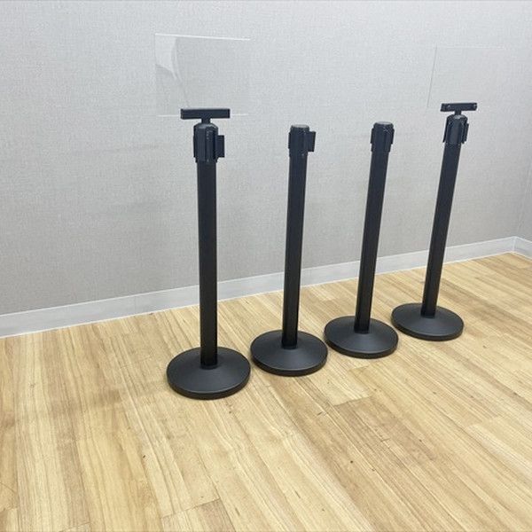 ベルトリールパーティション 4本セット 案内板付 ブラック