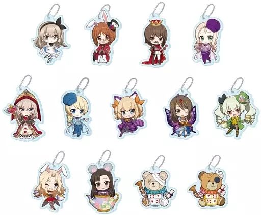 キーホルダー 全13種セット ガールズ＆パンツァー 章 トレーディングアクリルキーホルダー 不思議の国のアリスver.