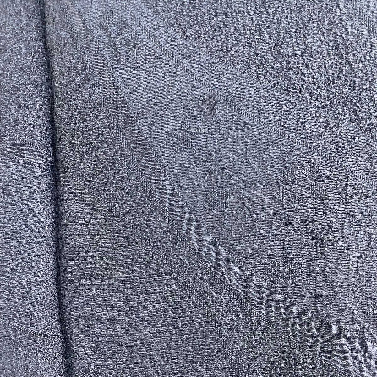 道中着 身丈96cm 裄丈69.5cm L 和装コート 地紋 灰色 正絹 美品 逸品  