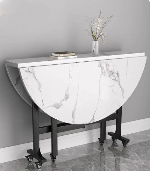 折り畳めるテーブル 喫茶店円形の実木テーブル 対面用の家内