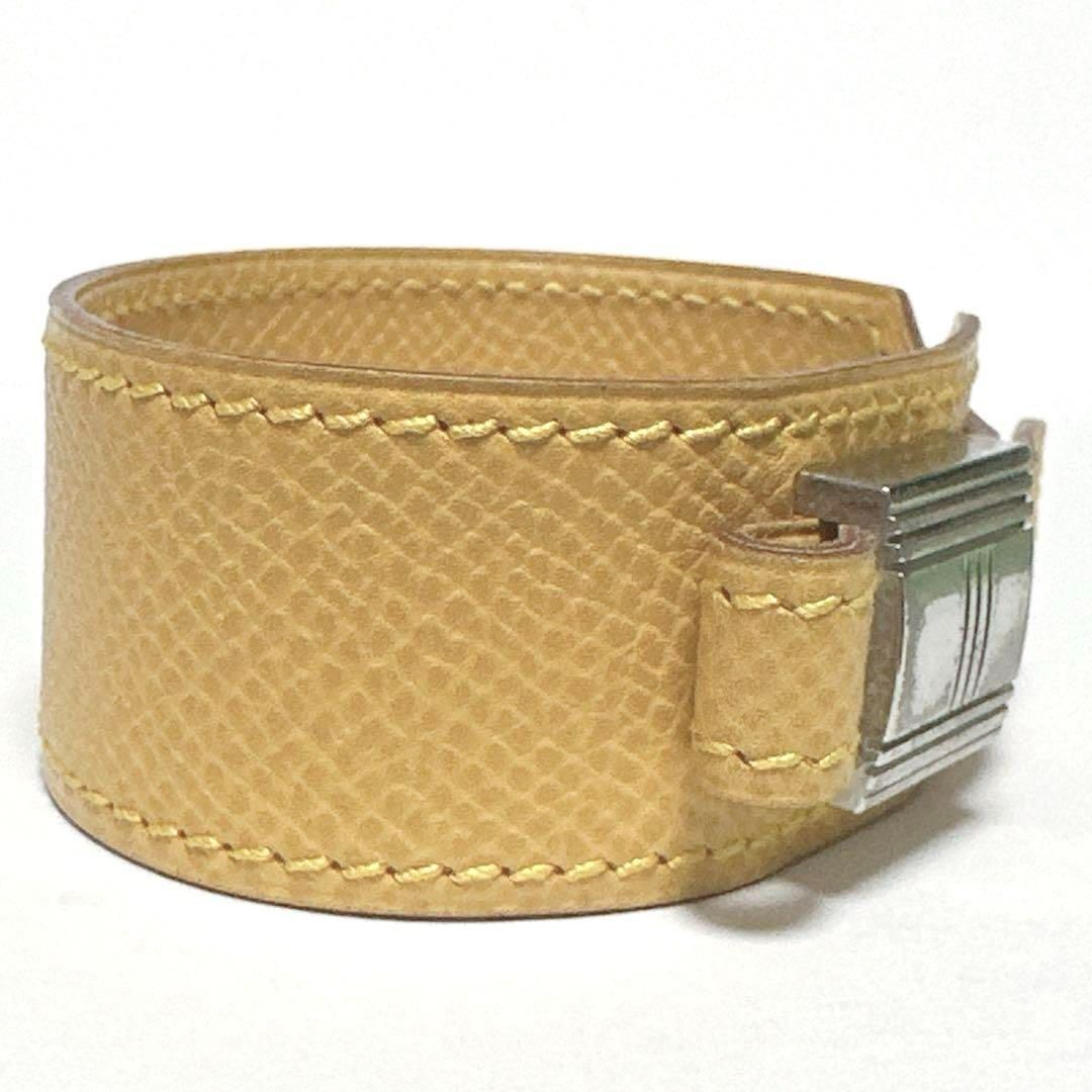 HERMES エルメス ブレスレット バングル アルテミス イエロー レザー