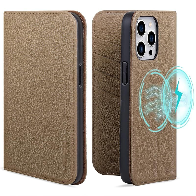 VISOUL iPhone 15 ProMax ケース 手帳型 本革 MagSafe対応 スマホケース レザー 全面保護 マグネット式 カード収納 アイフォン15 ProMax ケース ワイヤレス充電対応 横置きスタンド機能付き手帳型ケース アイホン15  0